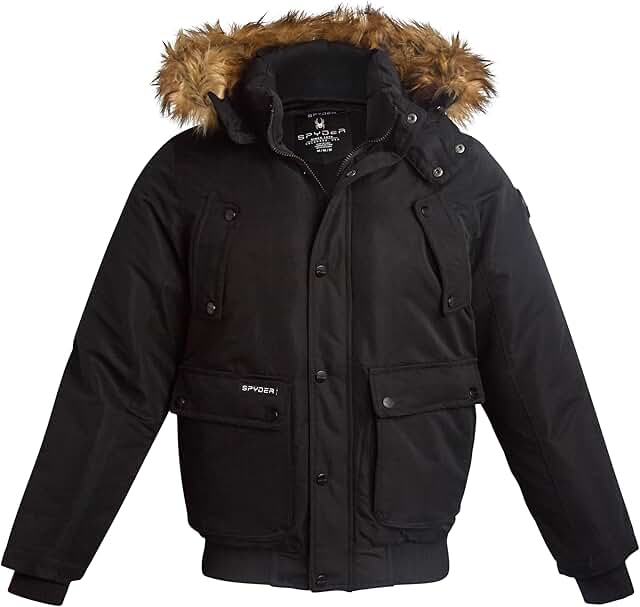 Men's Heavyweight Puffer Winter Jacket with Faux Fur Hood