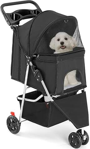 Lightweight Foldable Pet Stroller for Small to Medium Pets