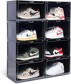 Stackable Clear Shoe Storage Boxes, 8 Pack