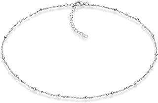 Sterling Silver and Gold Plated Beaded Cuban Chain Necklace