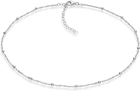 Sterling Silver and Gold Plated Beaded Cuban Chain Necklace
