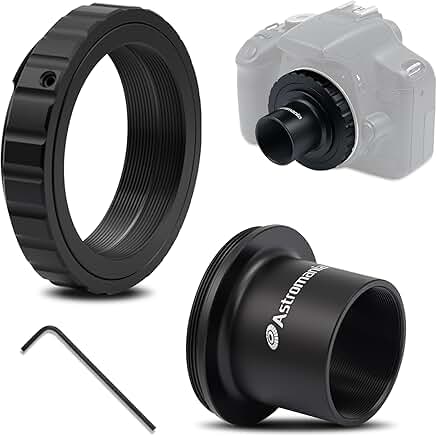 T2 T-Ring and T-Mount Adapter for Telescope Cameras