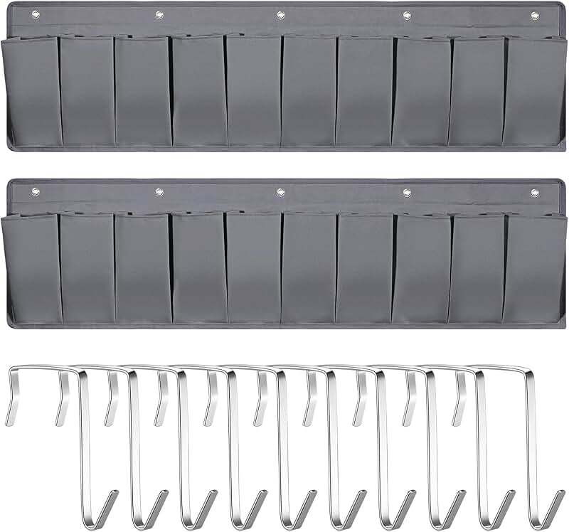 2-Piece RV Shoe Storage Pockets with Hooks