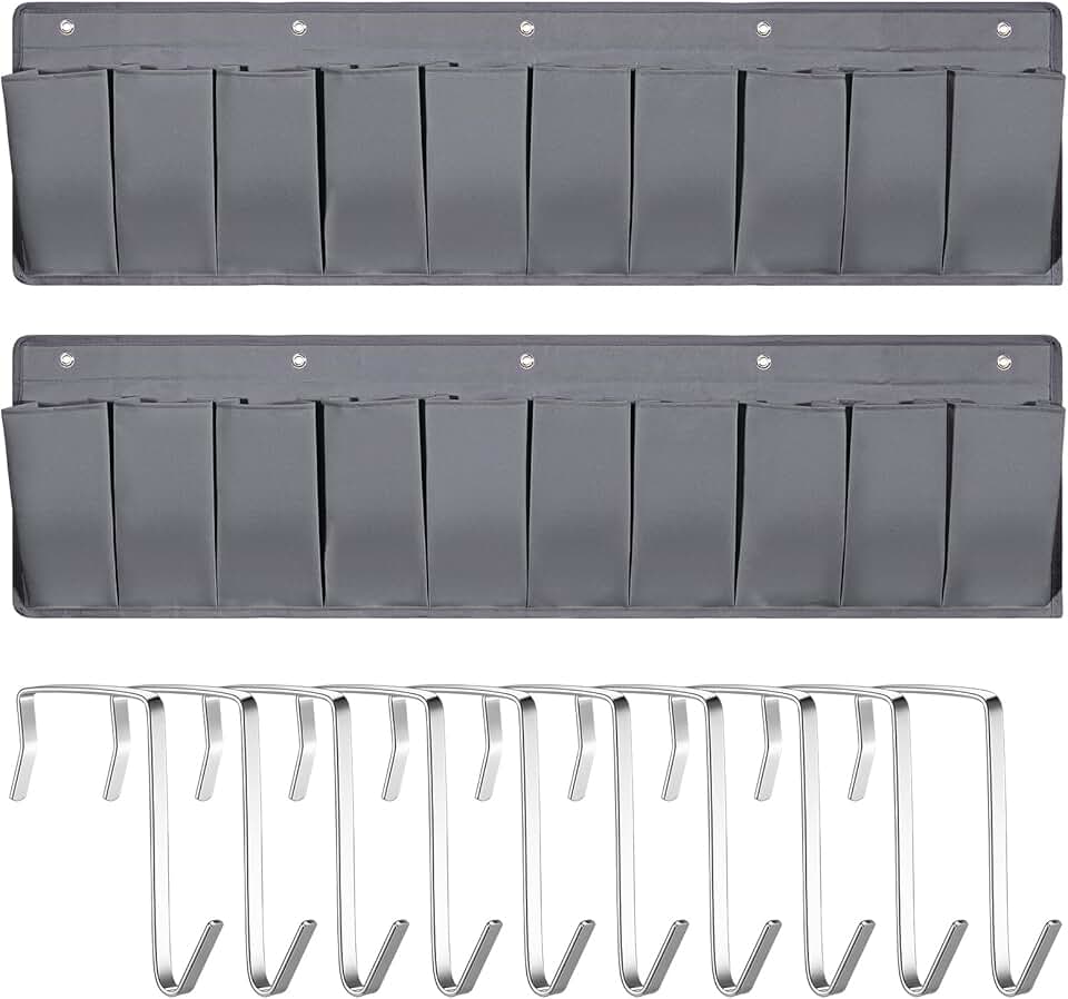 2-Piece RV Shoe Storage Pockets with Hooks