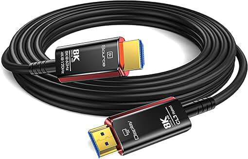 50Ft CL3 Rated 8K HDMI Fiber Optic Cable
