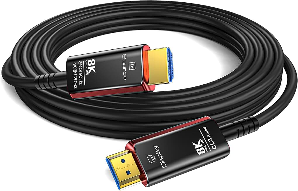 50Ft CL3 Rated 8K HDMI Fiber Optic Cable