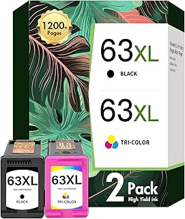 Black and color ink cartridges for HP printers, 2-pack