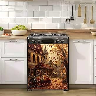 Cozy Fall Scene Dishwasher Magnet Cover 23x26in