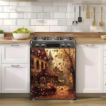 Cozy Fall Scene Dishwasher Magnet Cover 23x26in
