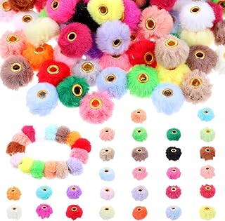 200 Fluffy Pom Pom Beads for DIY Crafts and Accessories