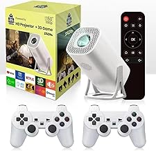 Mini 1080P 4K Game Projector with Wireless Controllers
