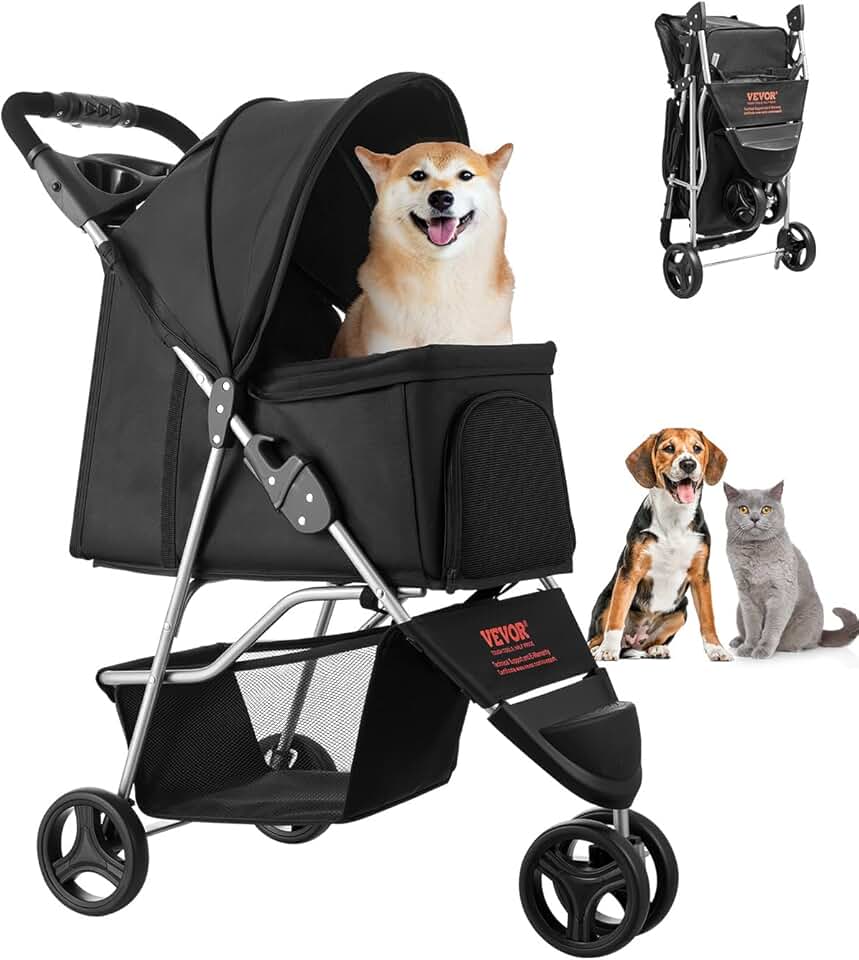 Foldable Pet Stroller for Small to Medium Pets