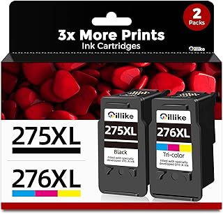 Black and color ink cartridges for compatible printers, 2-pack