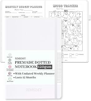 Dotted Journal Notebook with Weekly and Monthly Planners