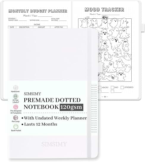 Dotted Journal Notebook with Weekly and Monthly Planners