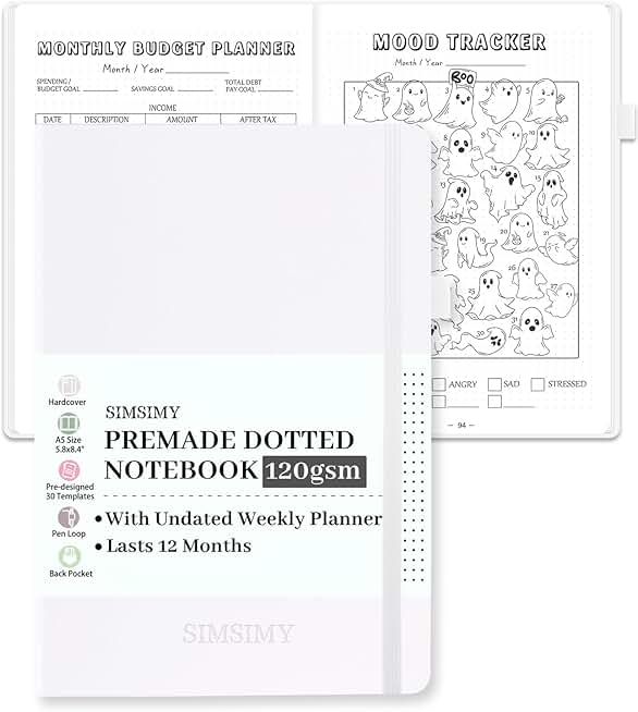 Dotted Journal Notebook with Weekly and Monthly Planners