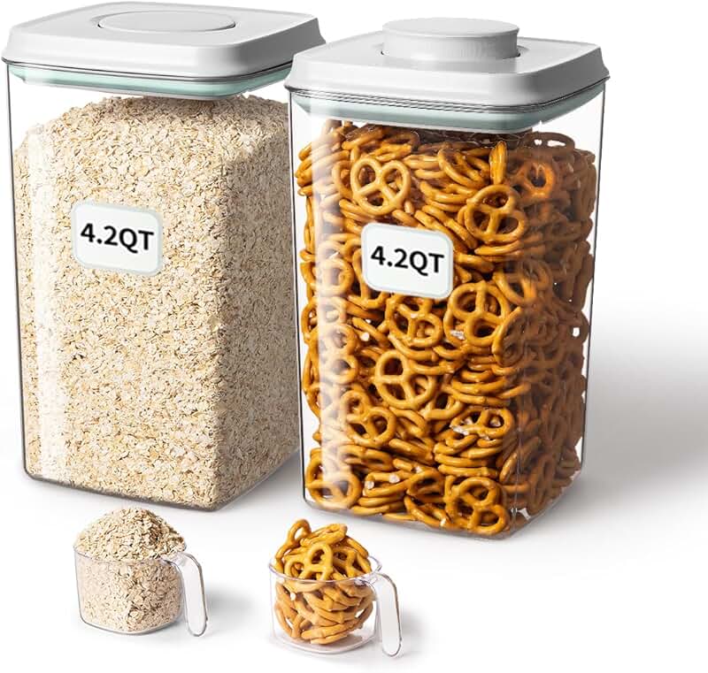Airtight Food Storage Container with Pop Lid and Scoop