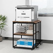 Large 24x20x29 Inch Printer Stand with Storage Shelves