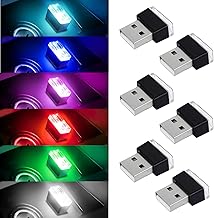 Six USB LED Interior Car Lights for Night Decoration