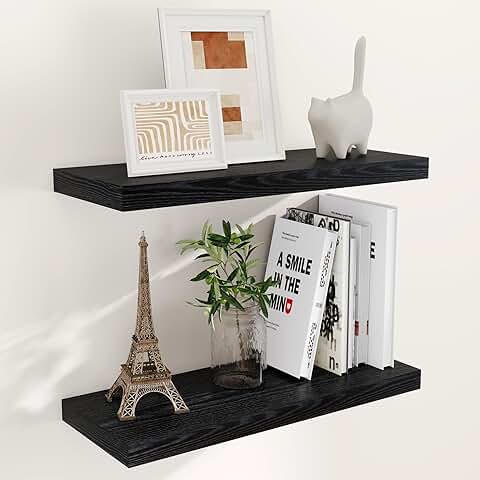 Set of Two 24-Inch Rustic Floating Shelves