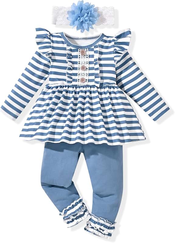 Toddler Girl Ruffle Long Sleeve Top and Pants Set