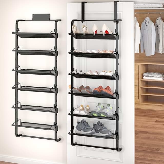 6-Tier Adjustable Over-the-Door Shoe Organizer