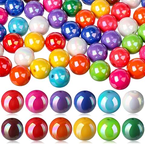 170 Pcs Multicolor Round Bubblegum Beads for Crafts