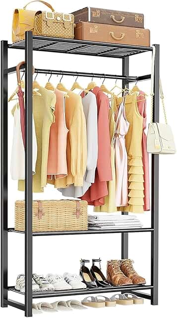 Portable 30-inch Metal Clothing Rack for Bedroom