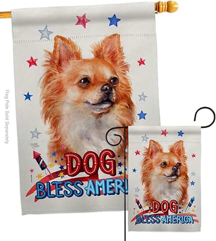 Patriotic Chihuahua Garden Flag Set for Yard or Gift