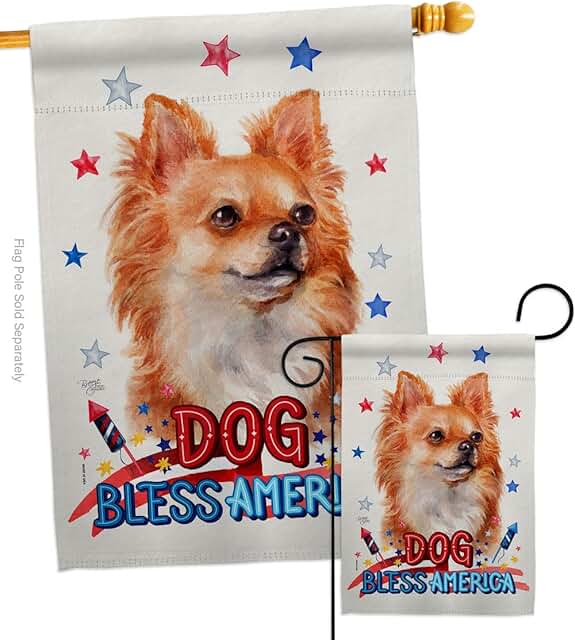 Patriotic Chihuahua Garden Flag Set for Yard or Gift