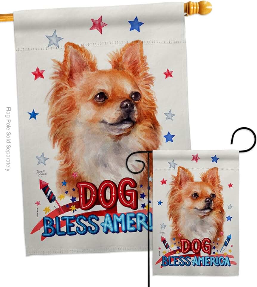 Patriotic Chihuahua Garden Flag Set for Yard or Gift