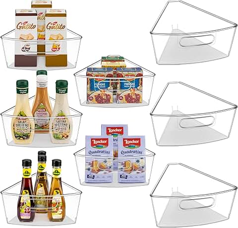 Corner Lazy Susan Organizer Bins, 8 Pack