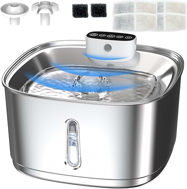 Stainless Steel Pet Water Fountain with Filters