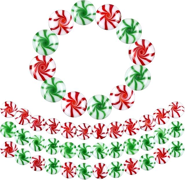 36 Red and Green Candy Cane Ornaments for Christmas Decorations