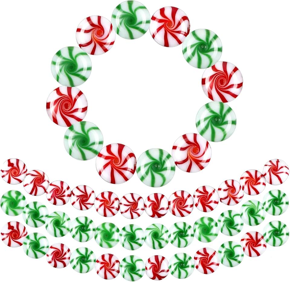 36 Red and Green Candy Cane Ornaments for Christmas Decorations