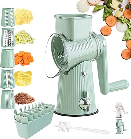 5-in-1 Rotary Cheese and Vegetable Grater with Storage