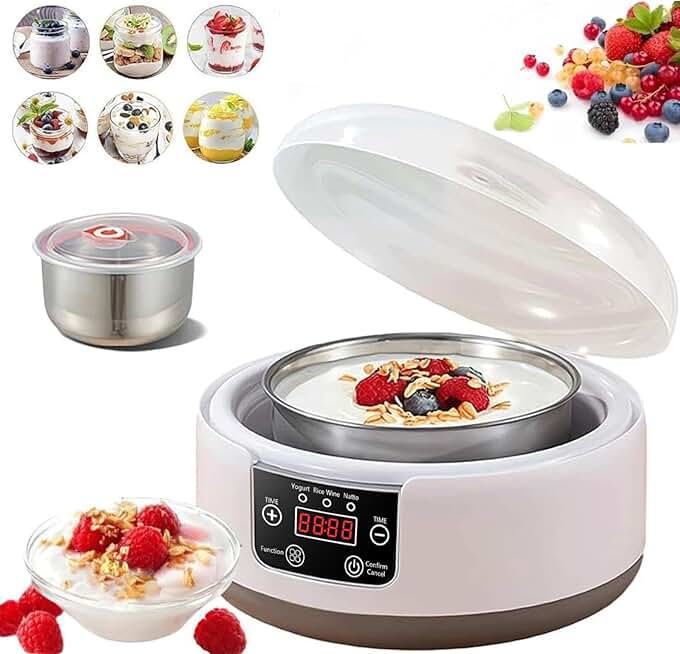 Electric Greek Yogurt Maker with Timer and Temperature Control
