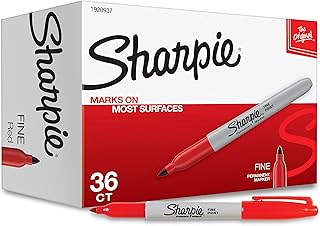 Red Fine Tip Permanent Markers, 36 Pack