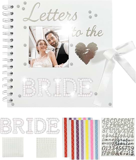 Wedding Memory Book with Pearl Stickers and Bows