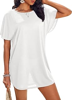 Women's Ruffle Sleeve Beach Cover Up Dress S-2XL
