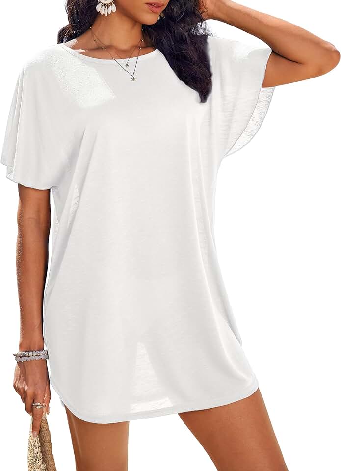 Women's Ruffle Sleeve Beach Cover Up Dress S-2XL