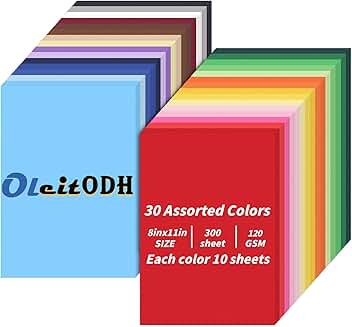 300 Sheets Colored Construction Paper for Crafts and School