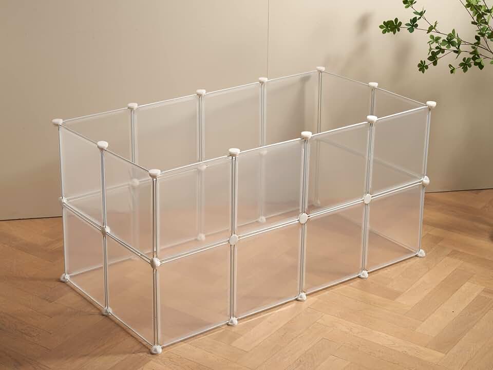 Transparent Small Animal Playpen with 24 Panels