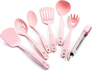 7-Piece Pink Nylon Cooking Utensil Set