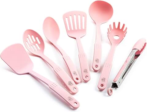 7-Piece Pink Nylon Cooking Utensil Set