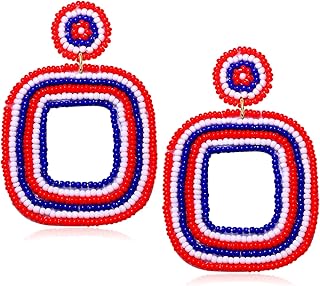 Multicolored Beaded Drop Earrings for Women