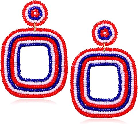 Multicolored Beaded Drop Earrings for Women