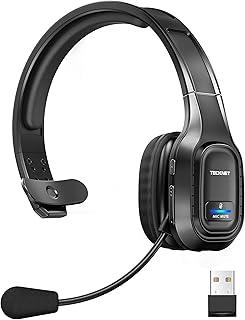Wireless On-Ear Headset with Microphone and Noise Cancellation