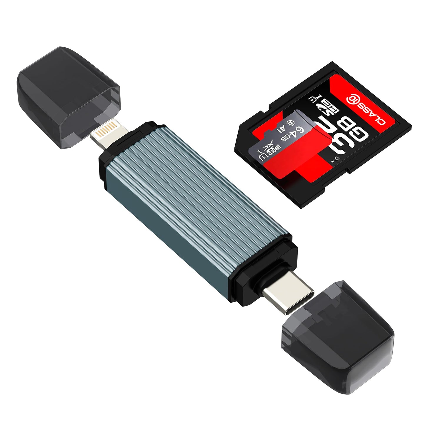 USB C Lightning SD Card Reader for iPhone and iPad