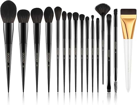 15-Piece Obsidian Makeup Brush Set for Face and Body